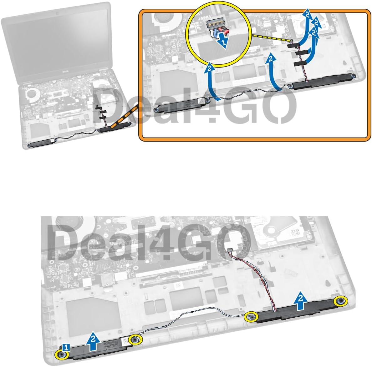 Deal4GO Internal Speaker Assembly 754CD 0754CD PK23000OK00 Replacement for Dell Latitude E7450 7450