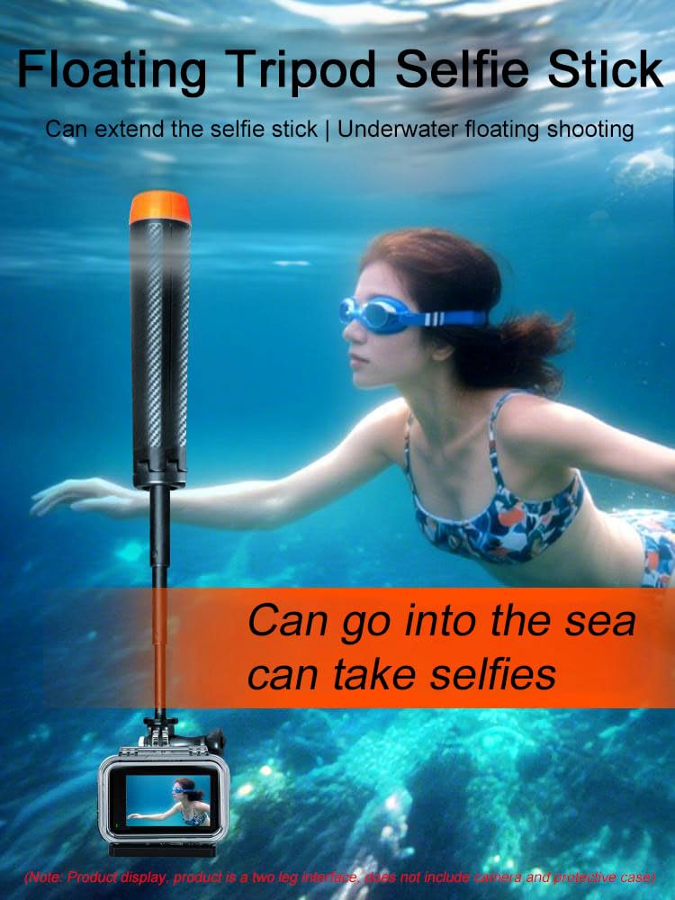 Bastone galleggiante 4 in 1 per selfie Insta 360 Go Ultra – 57 cm monopodo impermeabile estensibile con asta galleggiante, accessori per fotocamera subacquea (treppiede+base Go Ultra)