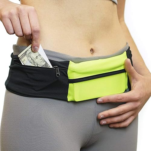 Miniatura 7 de Riñonera ajustable de 3 bolsillos para correr, riñonera para entrenar con respaldo resistente al sudor, soporta todos los modelos de iPhone,