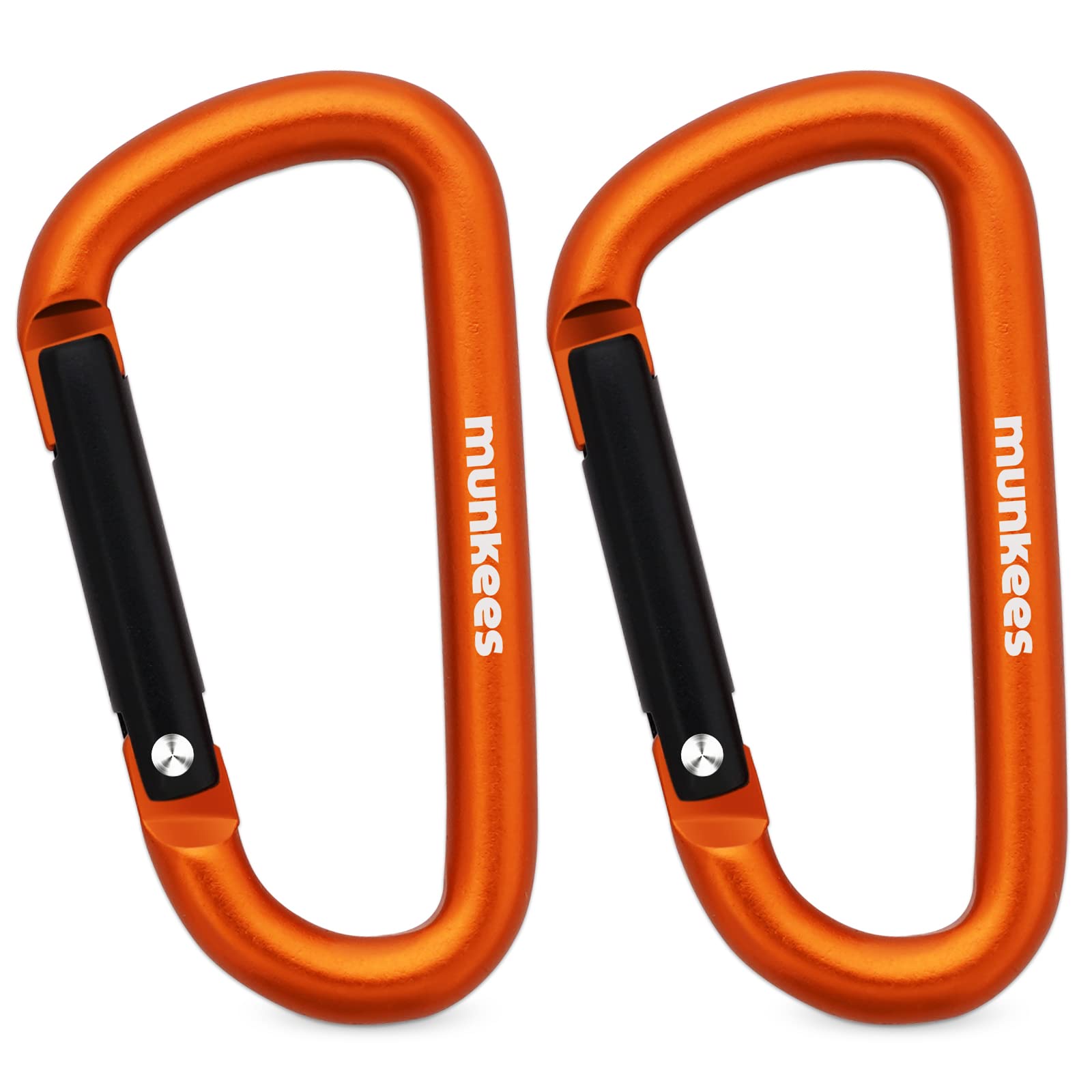 munkees Small Carabiner Clip Keychain 2 Pack, Mini Caribeener 2 inch to 3" for Keys Aluminum Alloy Biner Lightweights for Bottle Buckle, Backpack Hook