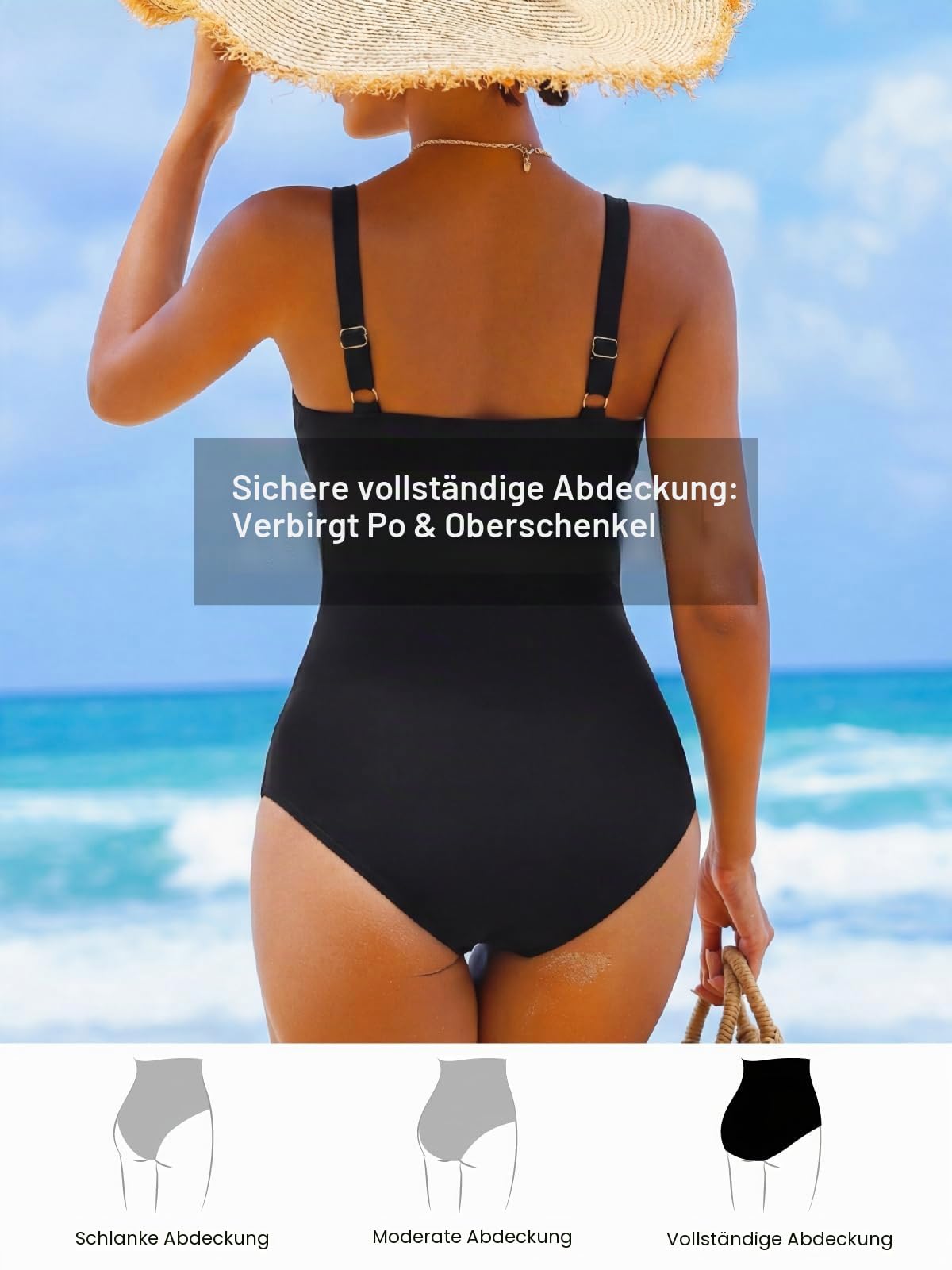 Smismivo Badeanzug Damen Bauchweg Push Up Schwimmanzug mit Retro Schlankheits Raffung Einteilige bademode Swimsuits for Women