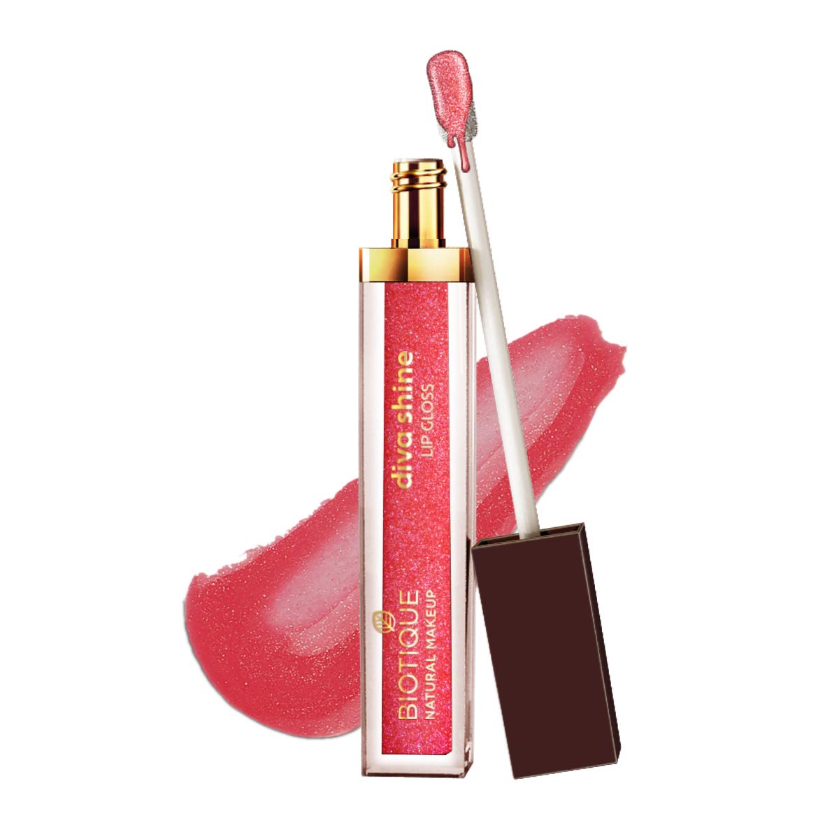 Biotique Natural Makeup Diva Shine Lip Gloss, Dew Me Up, 3ml