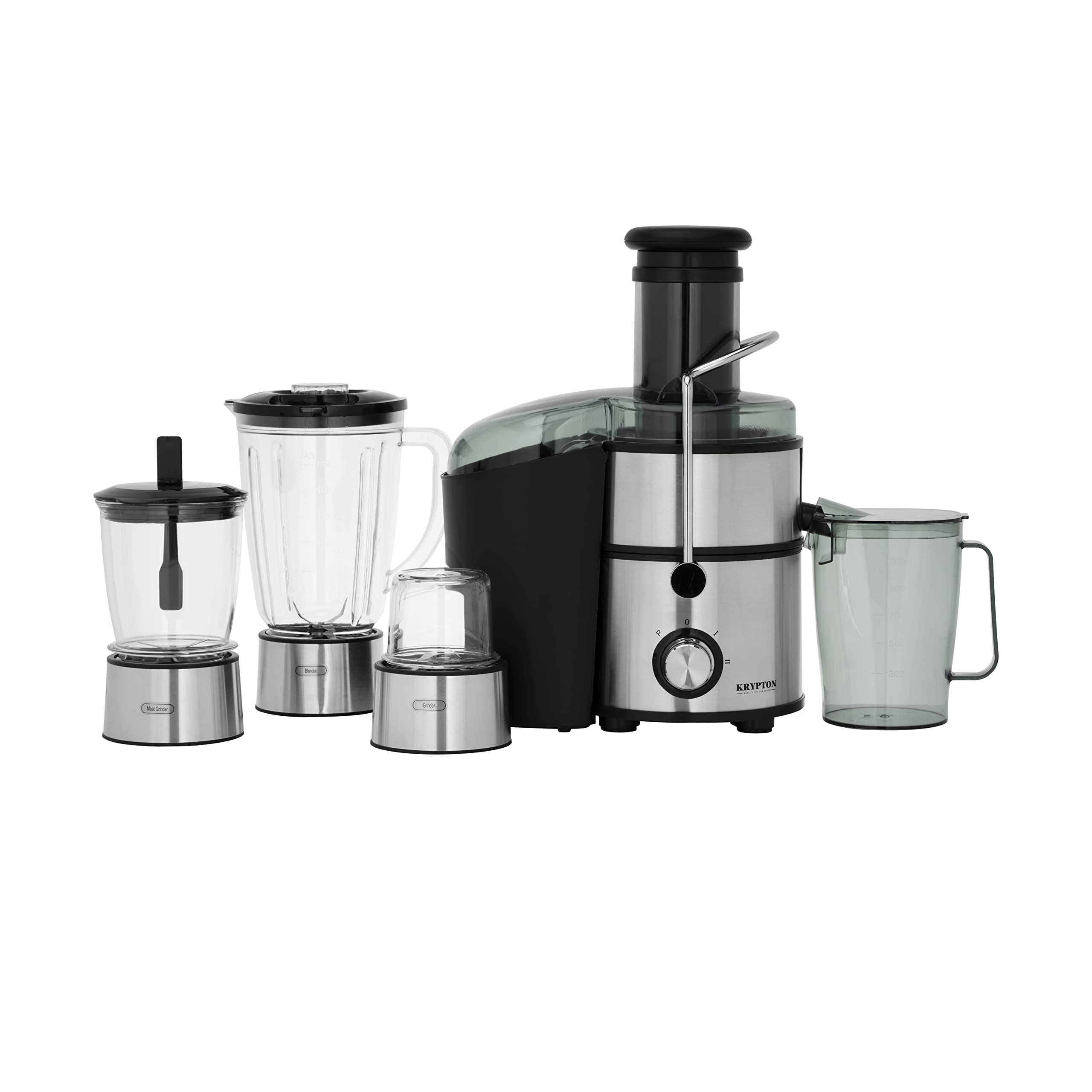Krypton 4-IN-1 Stainless Steel Blender and Juice Extractor- Silver KNB6346