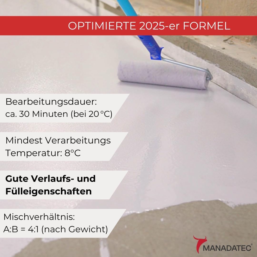 2K Epoxidharz Bodenbeschichtung Set - bis 50 m² - Garage Keller Werkstatt - RAL 8004 Kupferbraun - Abriebfest, lösemittelfrei, geruchsneutral I Garagenbodenbeschichtung B471