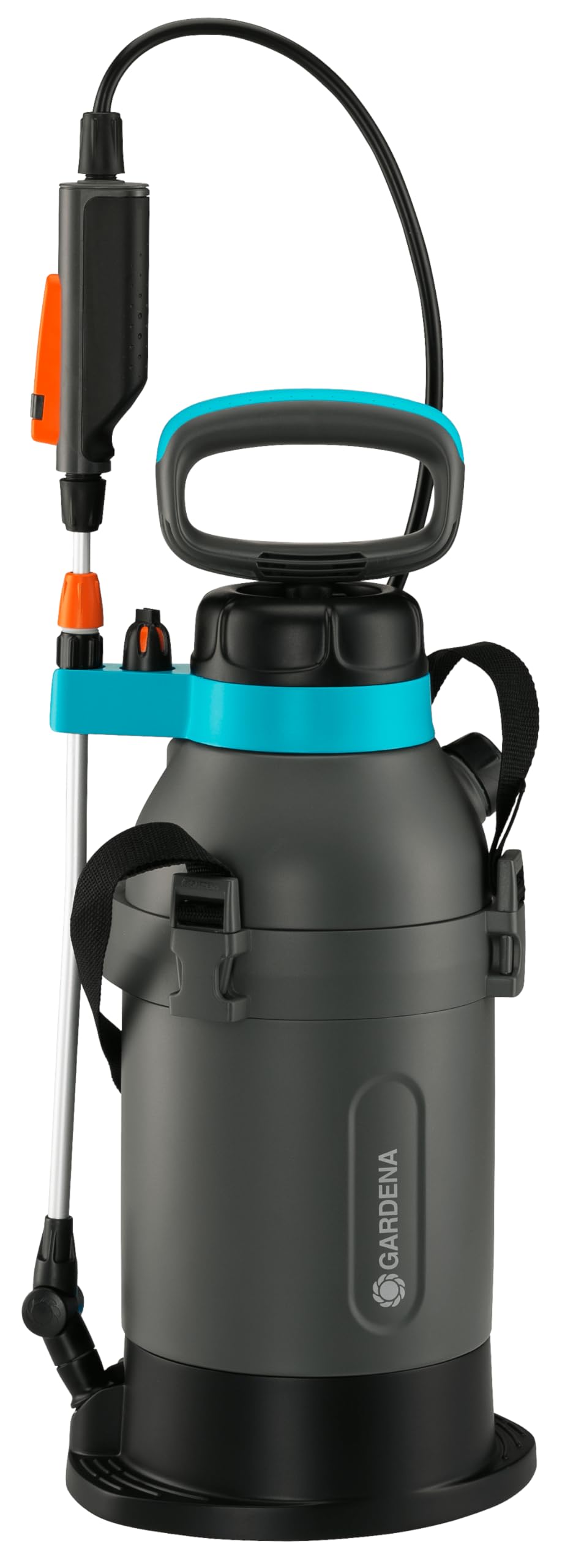 Gardena Pressure Sprayer, Turquoise, Black, Grey, Orange, Silver, Metallic., 5 L Plus