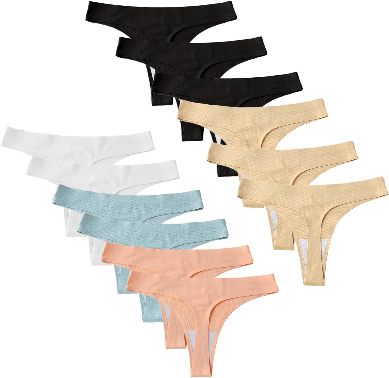 Seamless Thongs for Women Brethable Mesh Tanga Panties No Show Low Rise Thong Ladies Underwear Bottom