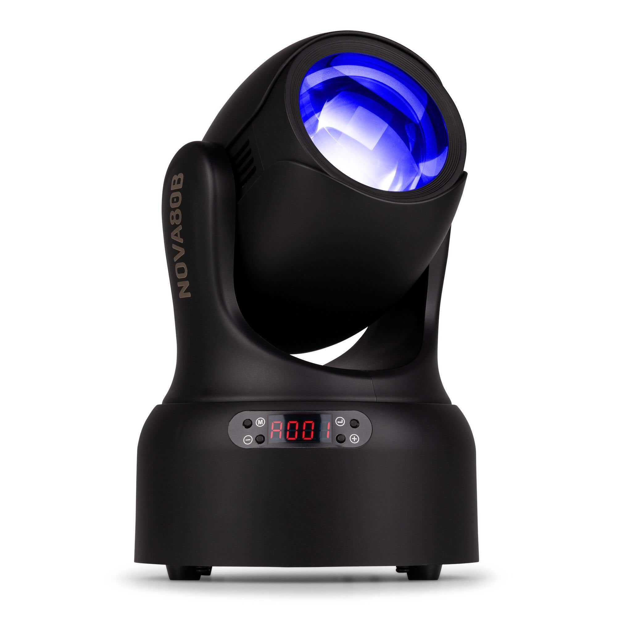 BeamZ NOVA80B Cabeza móvil Beam LED 80W DMX, color negro | Rueda de gobos y colores, prisma de 18 facetas, estrobo regulable, modos automático y maestro/esclavo