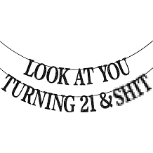 Look at You Turning 21 Banner, Hello 21, Happy 21st Birthday Party Decor