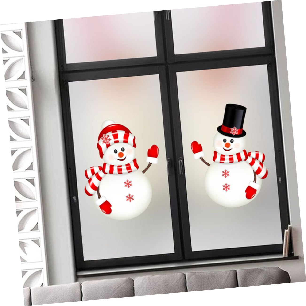 TOPBATHY 6 Blatt Aufkleber Für Weihnachtsfenster Dekorative Aufkleber Selbstklebende Fensteraufkleber Weihnachtszubehör DIY Weihnachtsfensteraufkleber Schneemann Fensteraufkleber