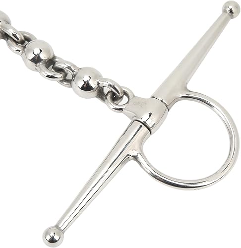 Miniatura 6 de TOPINCN Broca de caballo de acero inoxidable de 5.315 in, boca de cobre, eslabones ovalados, anillo suelto, broca de boca de caballo, broca completa