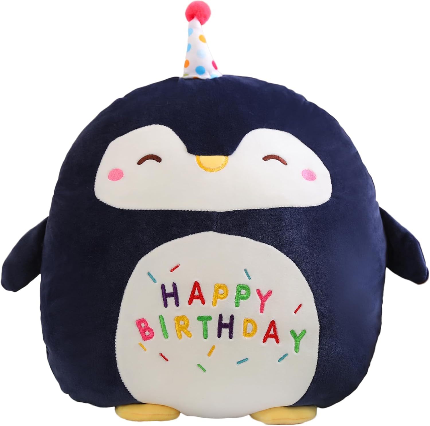 Penguin Plush Toy Penguin Stuffed Animal Cute Birthday Penguin Plushies Pillow Soft Happy Birthday Plush Toy Gifts for Kids Home Decor