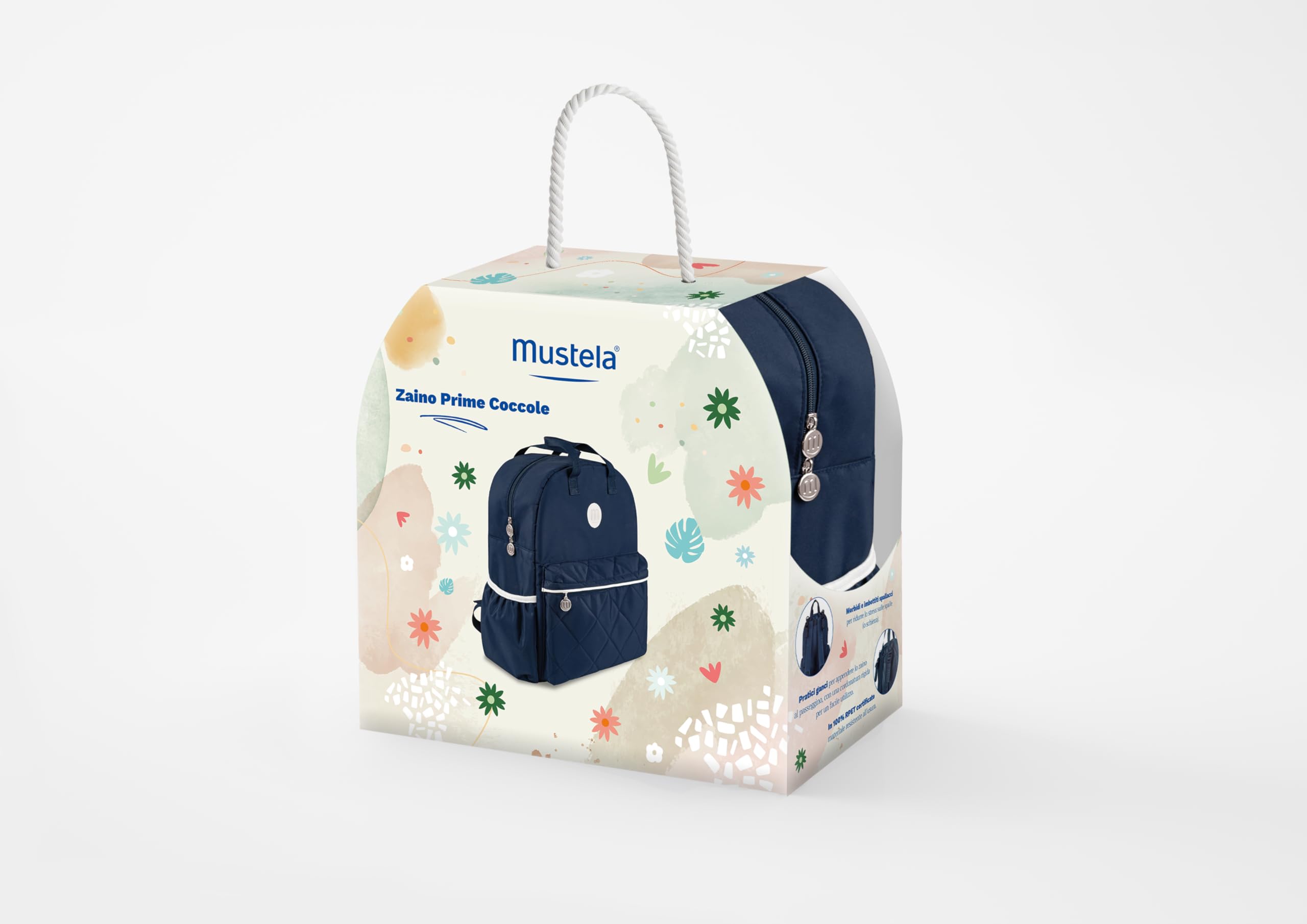Mustela Zaino Prime Coccole Kit Nascita per Viso, Corpo, Cambio Pannolino, Neonati - Blu
