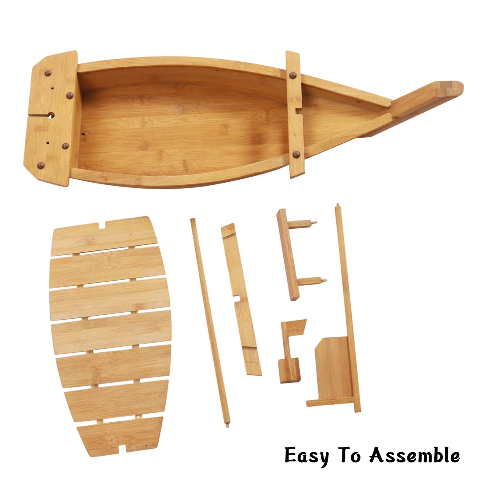 Générique Plateau de Service en Bois pour sushis et sashimis, Grande Assiette de 80 cm pour la présentation de la Cuisine Japonaise (Bois 80 cm)