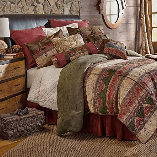 Image of Paseo Road Sierra Western Bedding 7 Piece Full Comforter Set, Faux Suede Chenille Jacquard Southwestern Bedding, Rustic Comforter Set with Bed Skirt, Shams, Accent Pillows