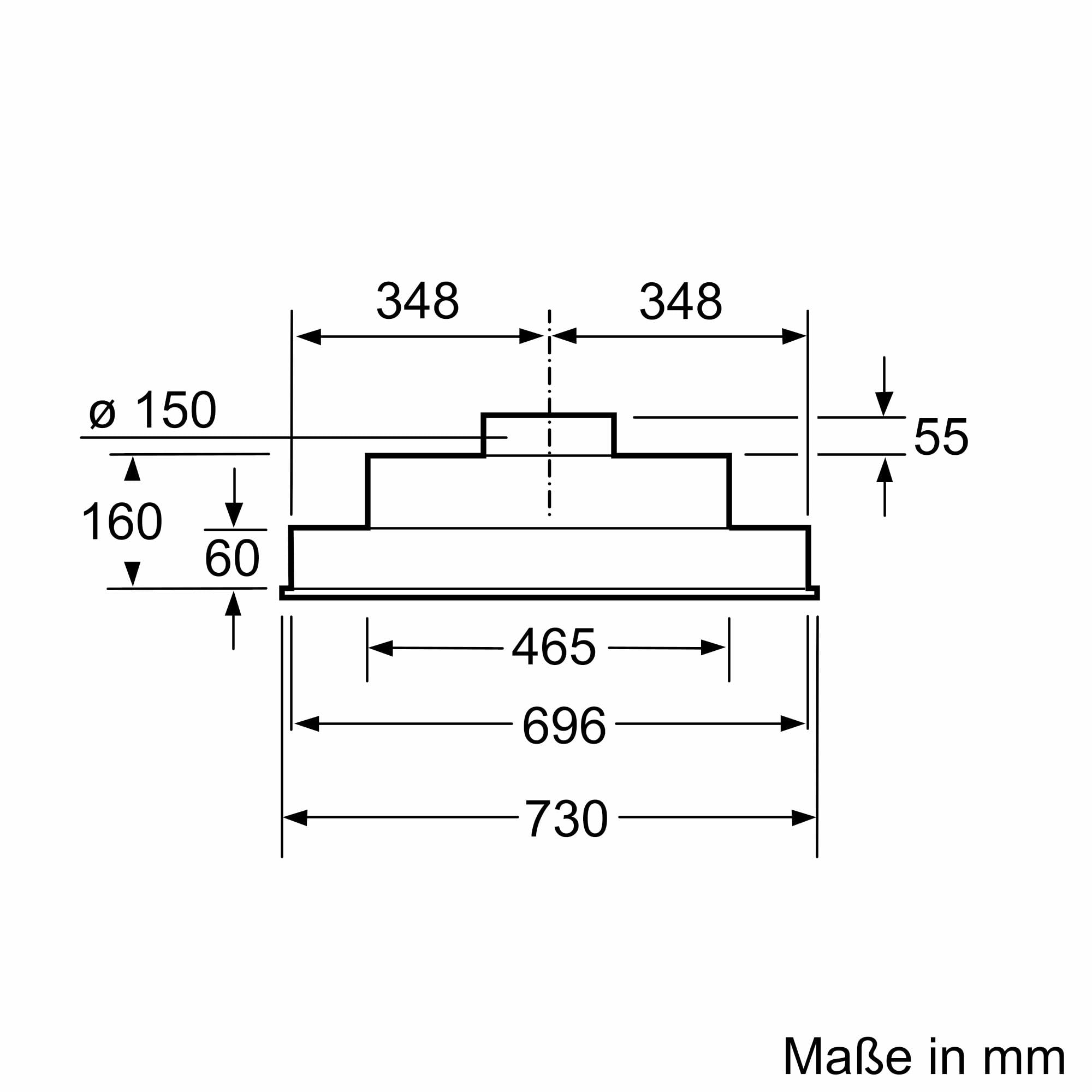 Bosch Serie 4 Lüfterbaustein 75 cm DHL755BM LED-Beleuchtung Abluft Umluft Metallfettfilter Silber metallic
