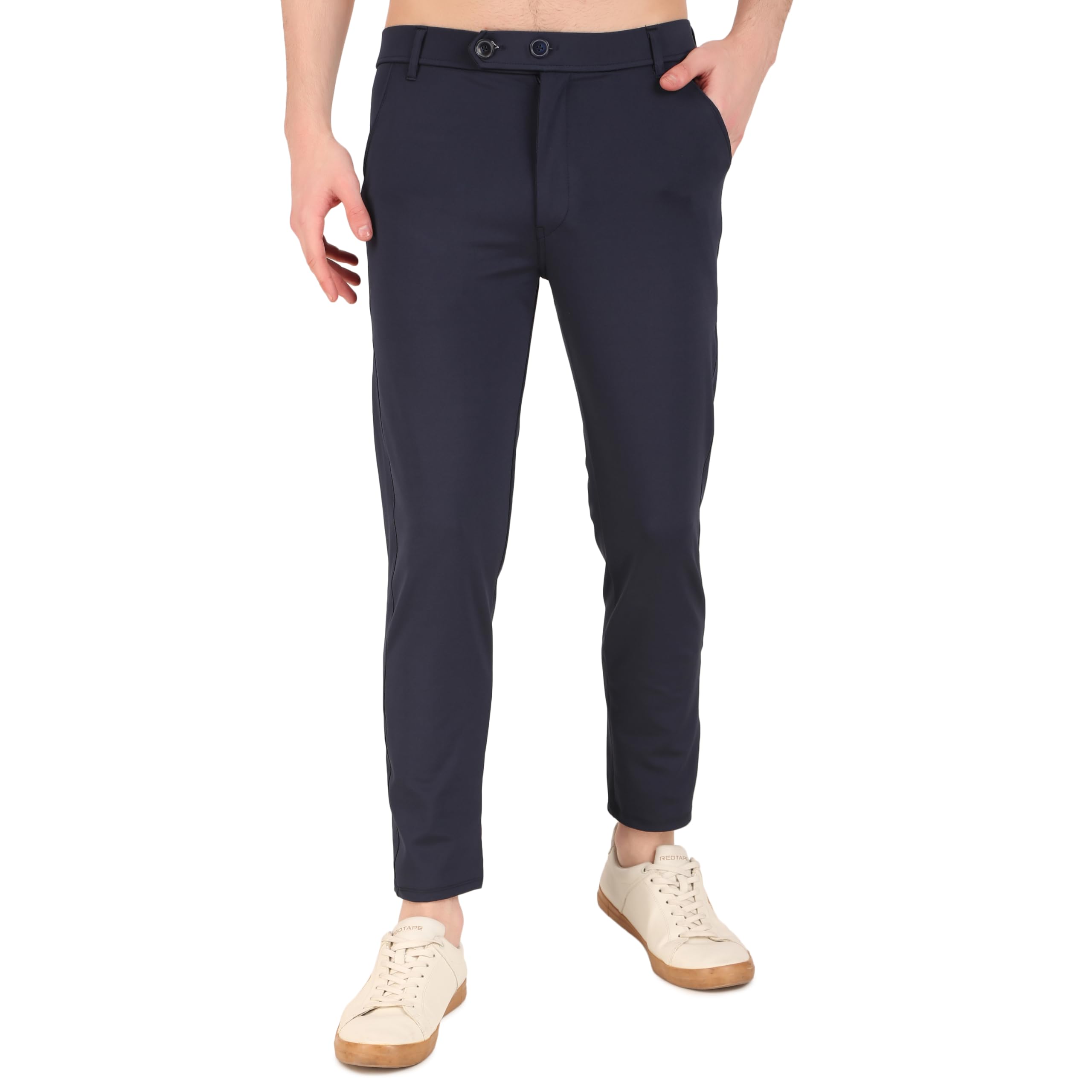 styleso Mens Blue 4 -Way Stretchable Formal Slim FIT Solid Premium Pants for Office and Party-picture-21