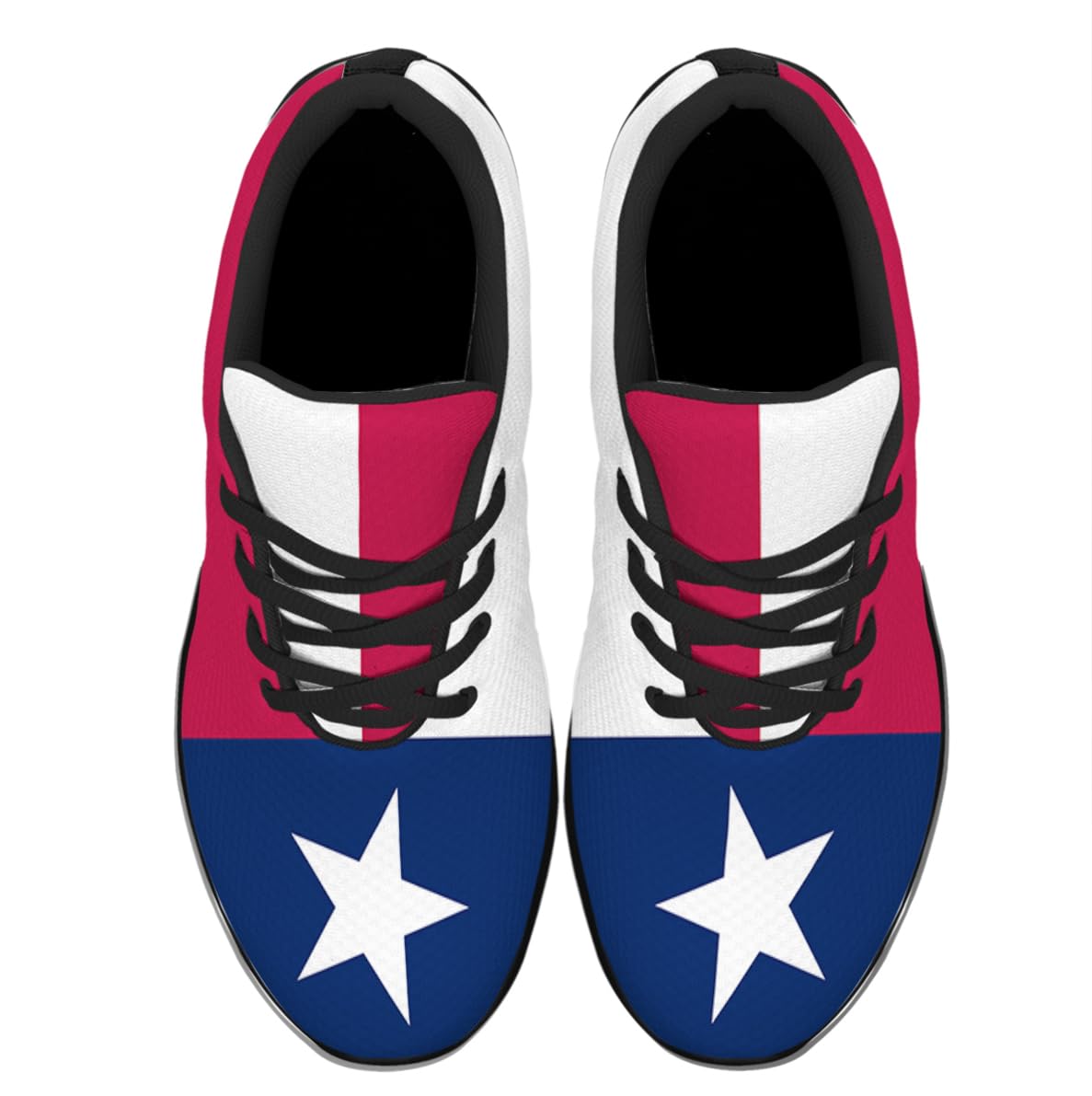 Generic Texas State Flag Shoes Casual Walking Shoes Country Flag Running Sneakers Men Women Tennis Shoes Black Size 9