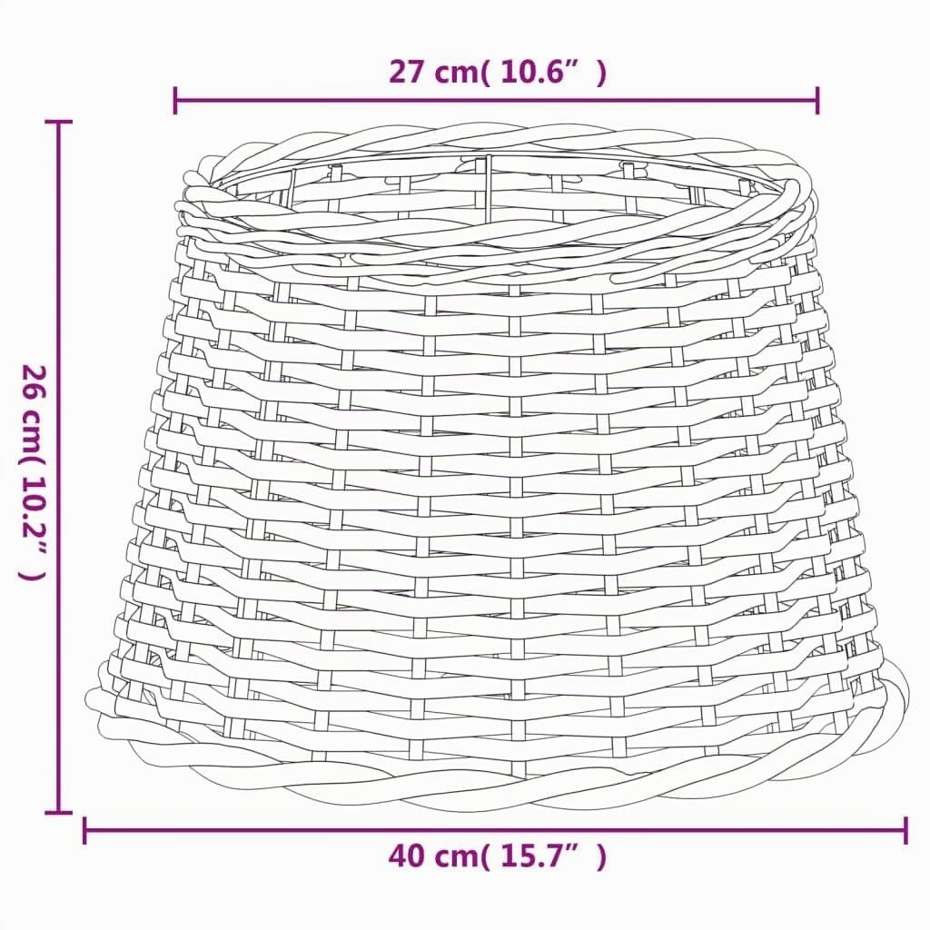 vidaXL Paralume Marrone Ø40x26 cm in Vimini