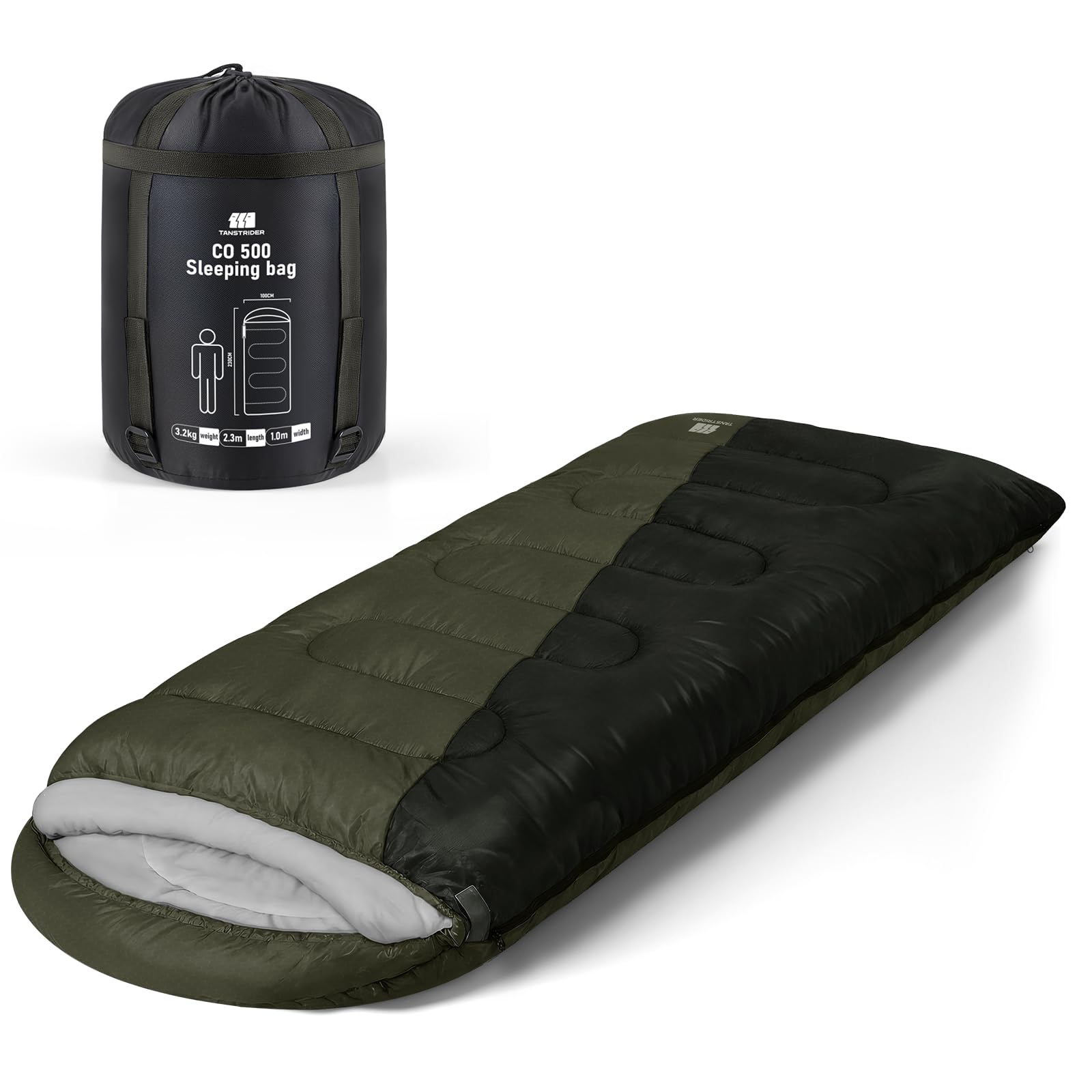 TANSTRIDER XXL Winter Sleeping Bags for Adults Cold Weather,Waterproof Camping Sleeping Bag for Big and Tall with Compression Sack,4 Season Camping