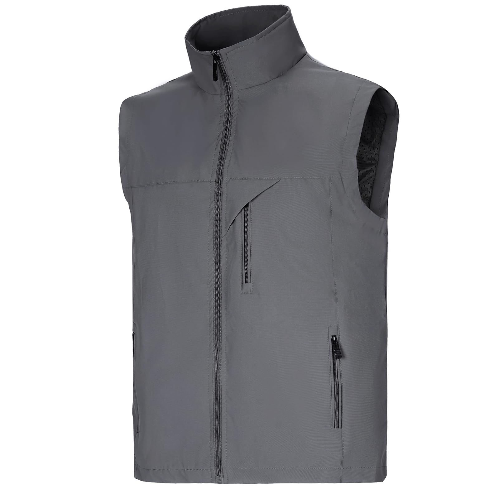 DUOFIER Men's Casual Vest Lightweight Outdoor Work Photo Cargo Sleeveless Jacket for Hiking Travel