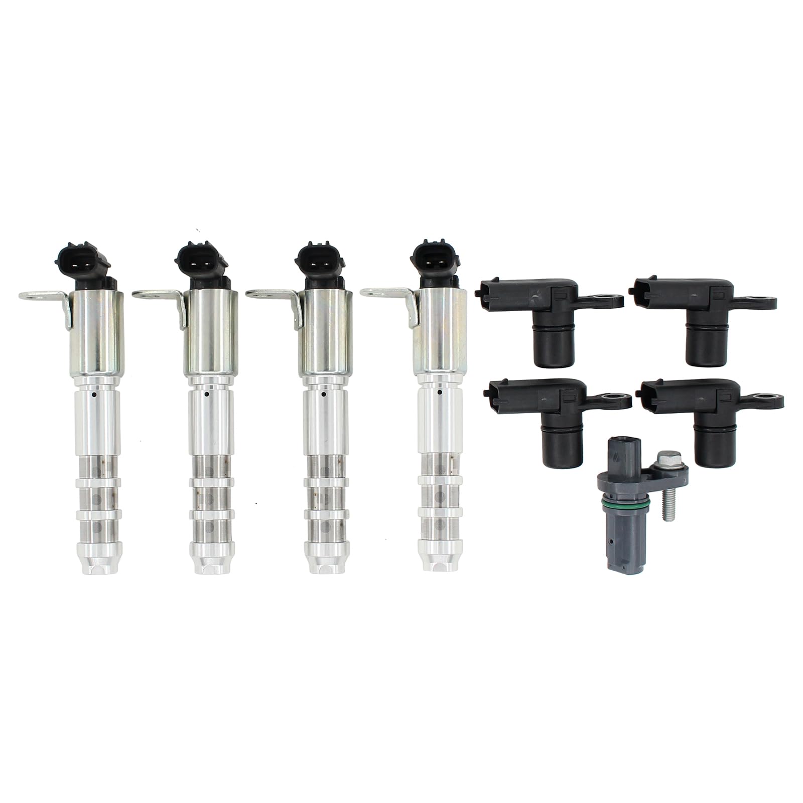 MOTOKU Intake Exhaust Engine Variable Valve Timing (VVT) Solenoid and Camshaft Position Actuator Crankshaft Sensor for Chevy Camaro Impala Equinox