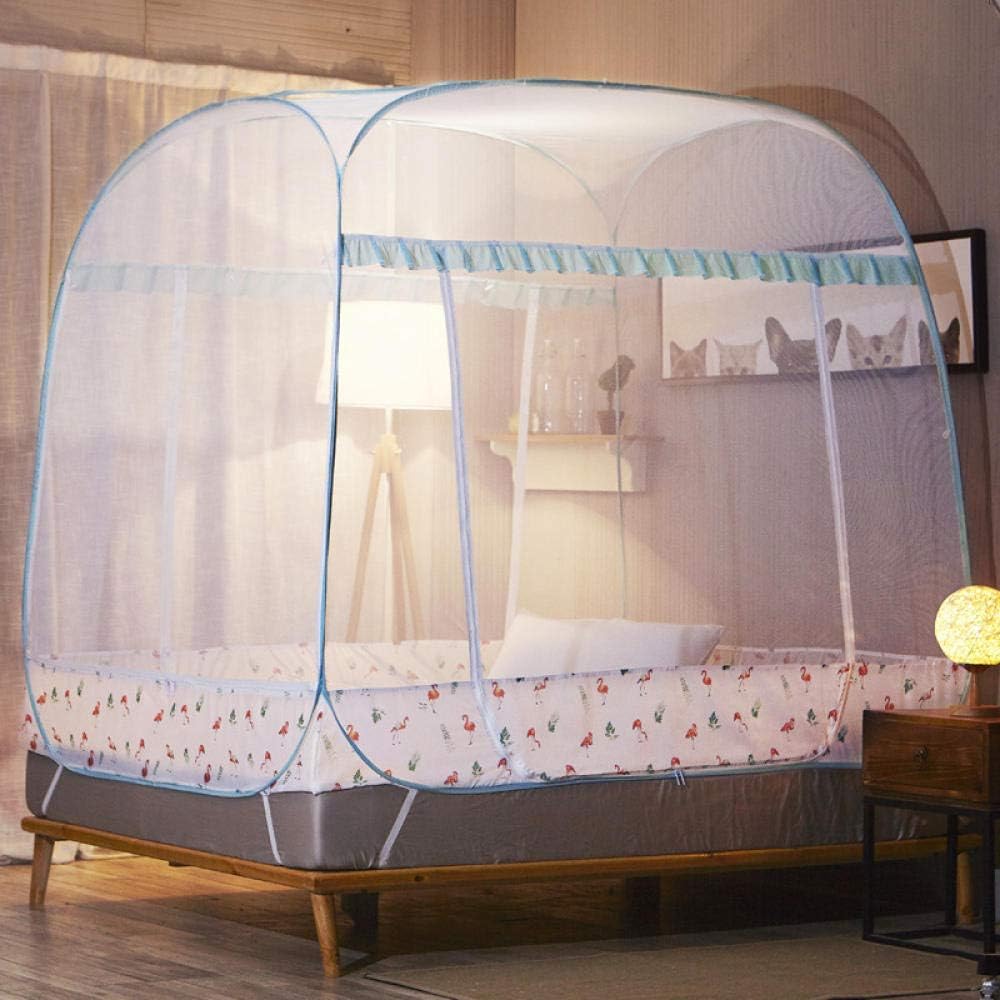YUGOOS Foldable Mosquito Net,Encrypted free baby sleeping account, foldable yurt mosquito net,green_1.8x2.0m bed,Free Installation Mosquito Nets
