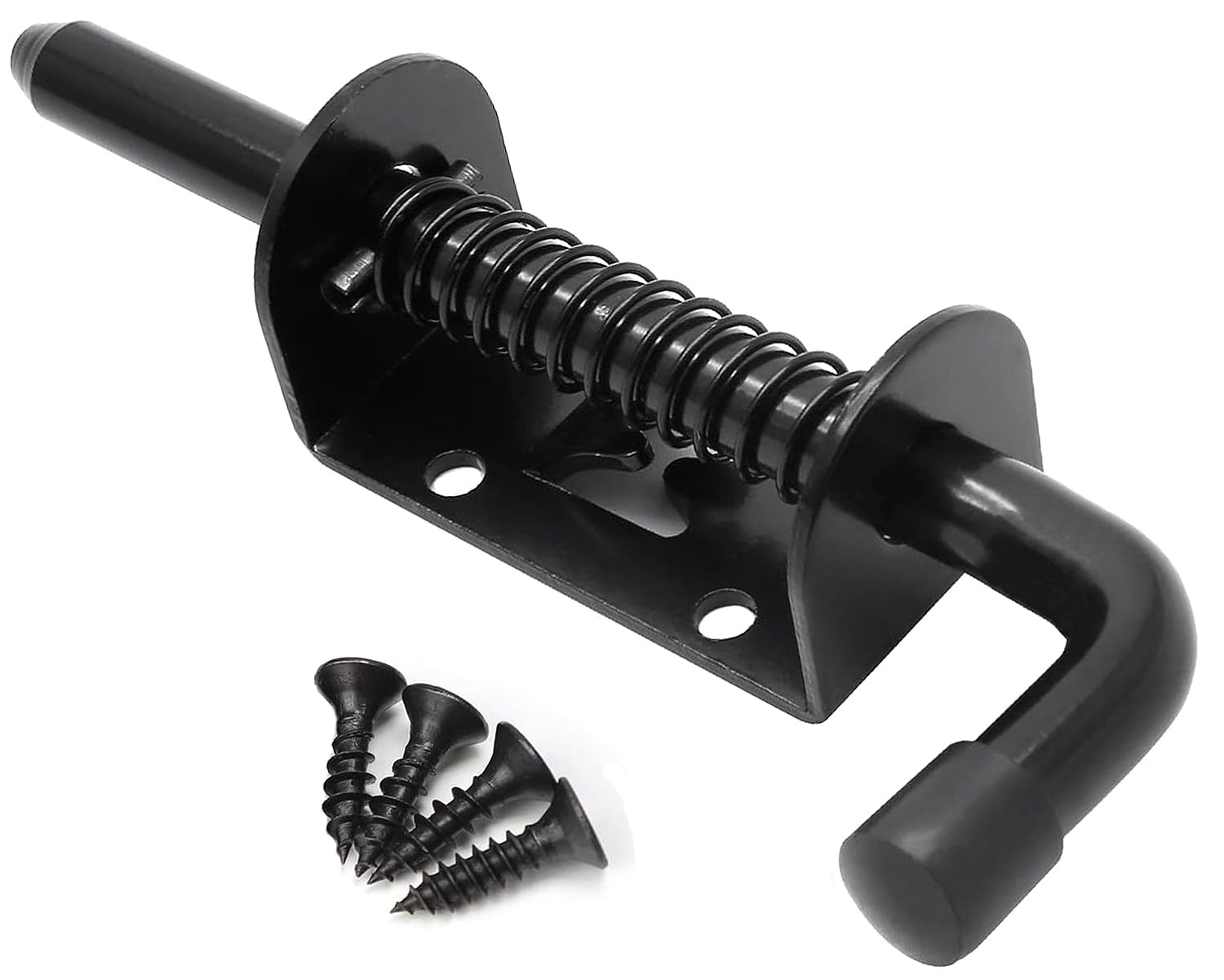 Litensh Selbstschließender Türriegel Aus Alu - Federschloss Für Türen, Tore & Schränke