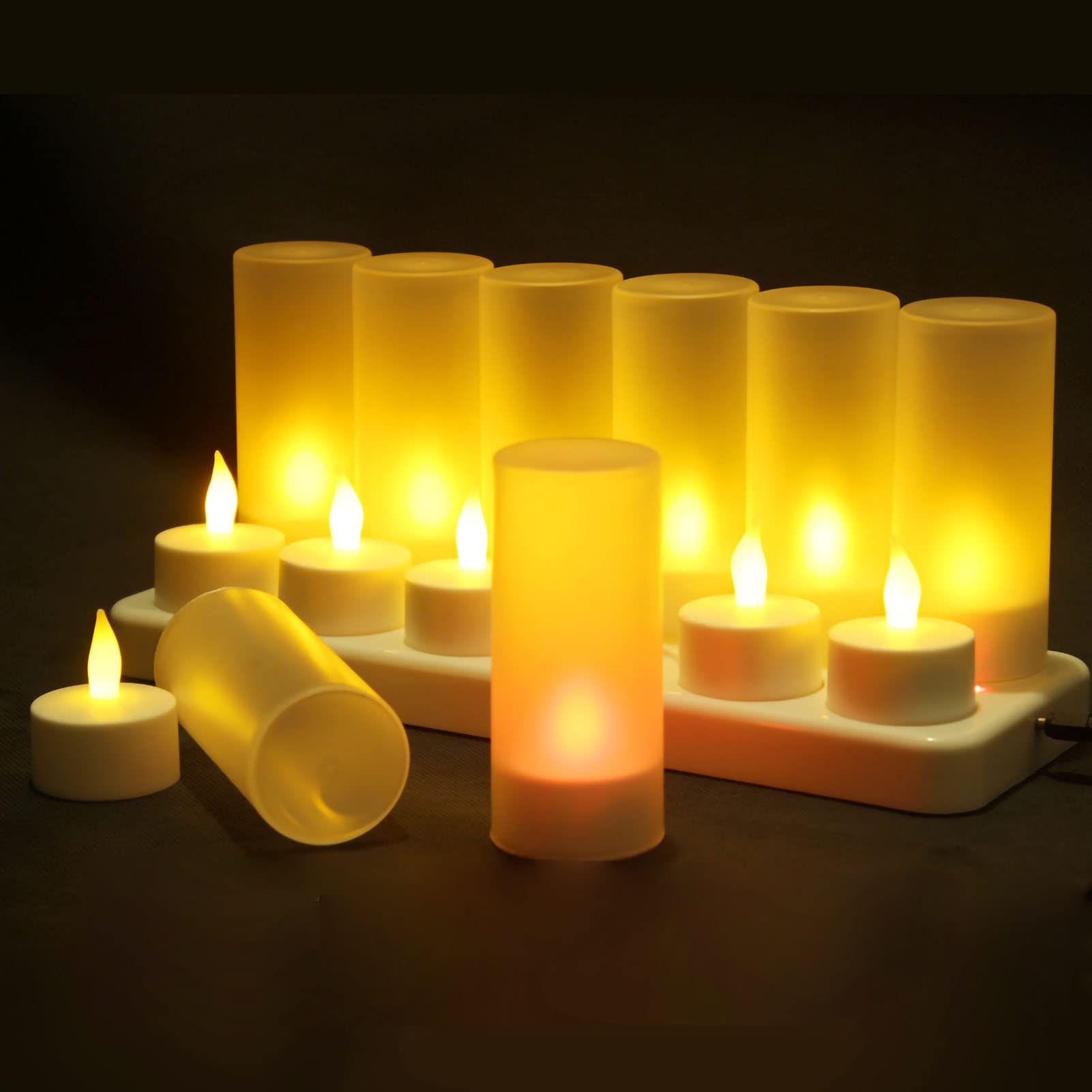 Bougies LED Rechargeables, Bougies Chauffe-plat électroniques (12