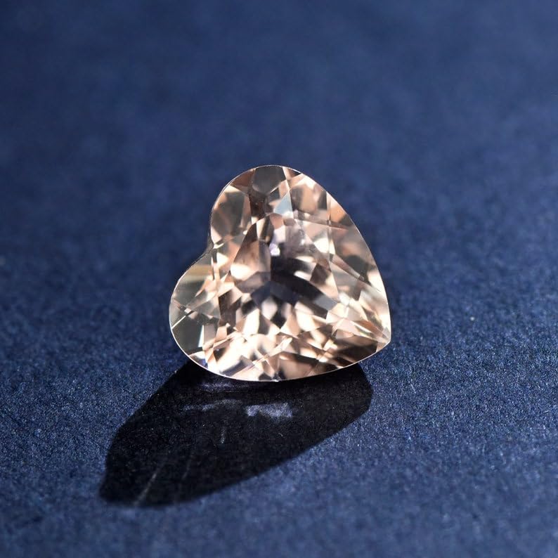 Morganite naturelle en cœur pour fabriquer votre collier de mariage DIY - 3