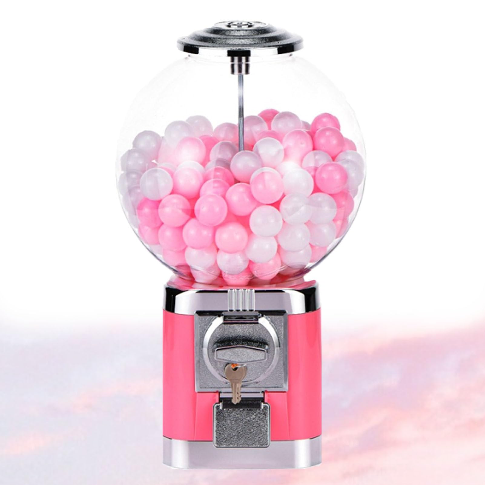 Pfps Pink Capsule Vending Machine, 100 Empty 1.26" Balls, Candy Dispenser Vending Machine No Coin Required, For Parties, Prize Zones