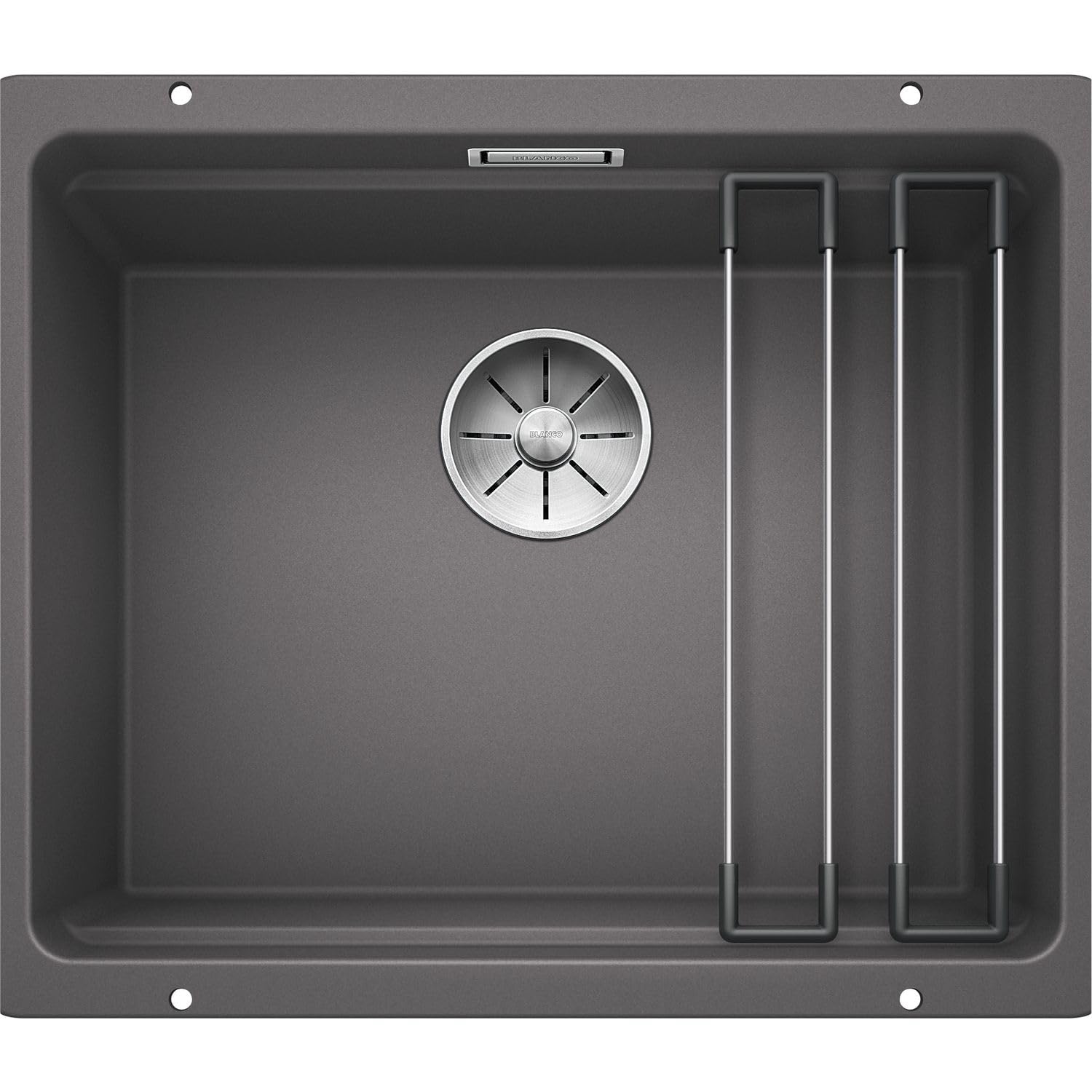 Blanco Rock Grey Etagon 500-U | Silgranit Sink In | Installation Type: Undermount Installation | For 60 Cm Wide Base Cabinets | System Concept With Versatile Etagon Rails | [53X46x21.2 Cm]