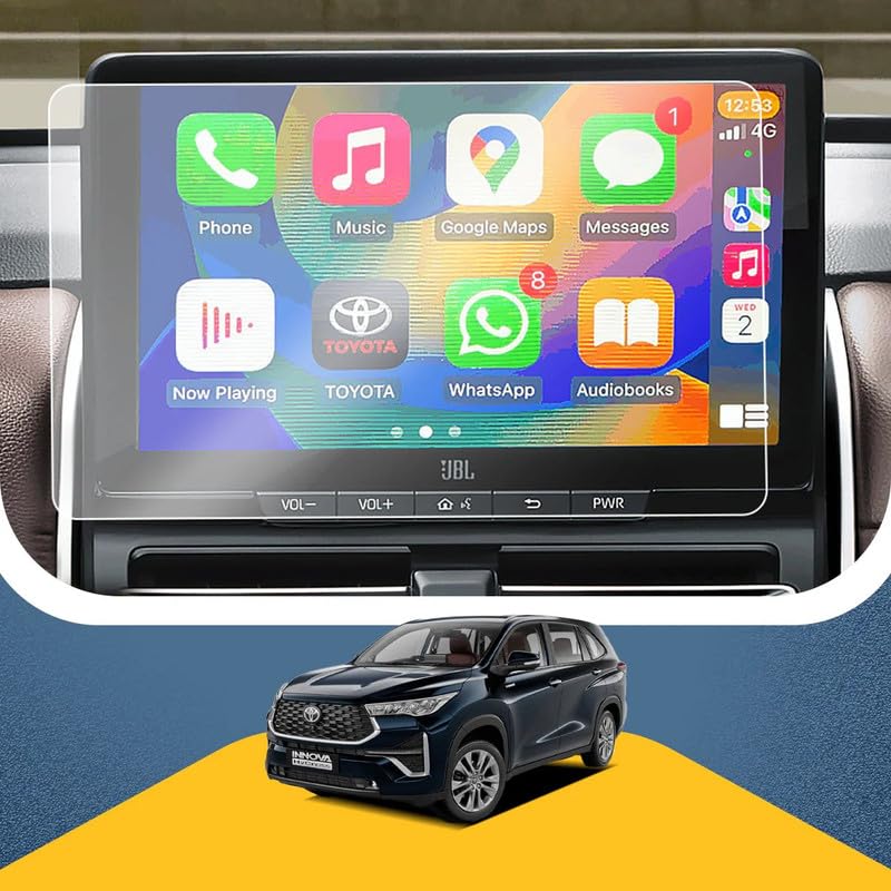 CAIDEN GUARDS SCREEN GUARD for 2024 INNOVA HYCROSS 10 Inch INFOTAINMENT Compatible with ZX ZXO VXO Models Accessories for Hycross 2023 [Not Tempered Glass] Glossy-image-16