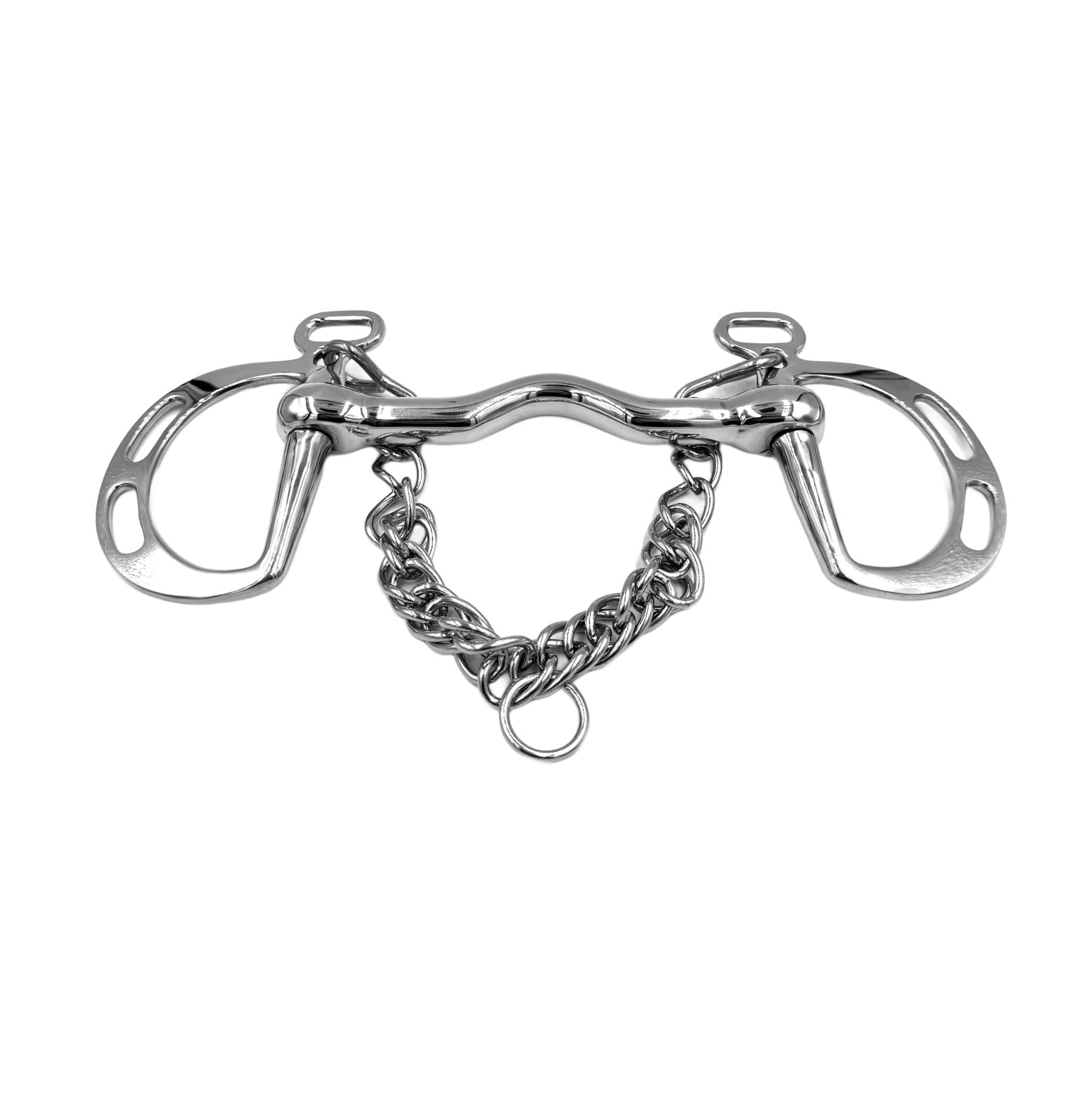 Equine Smile ES0068 Kimblewick Spring Bit Rigid Bar with Slots and Tongue Clearance Satin Stainless Steel Bit Thickness 16 mm (12.5 cm) - Image 2