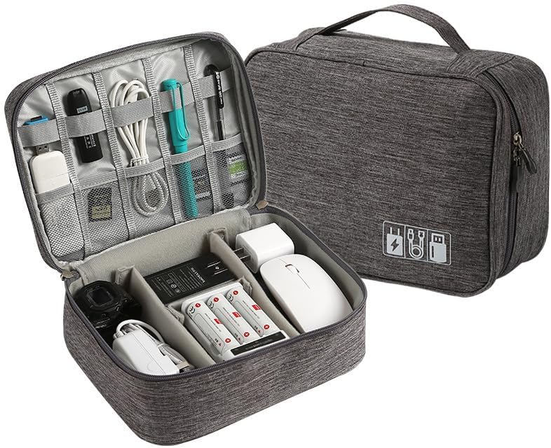 Generic Big Data Line Bolsa de almacenamiento, Banco de carga de viaje portátil Caja de almacenamiento de auriculares, División multifuncional Bolsa