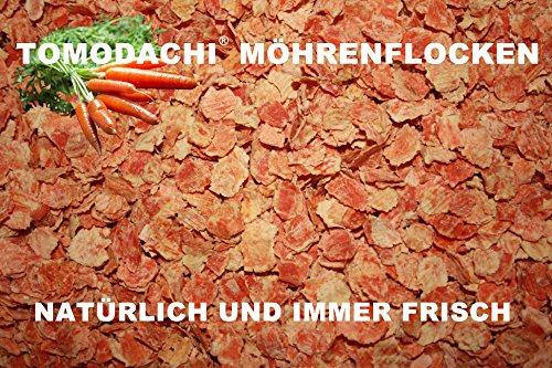 Möhrenflocken Hund, Barf Zusatz, Karottenflocken, Ergänzungsfutter Hund, Verdauung, Stoffwechsel, Immunsystem, reich an Vitaminen, Mineralien, BetaCarotin, kalorienarm, Diät, Tomodachi® 3kg Eimer