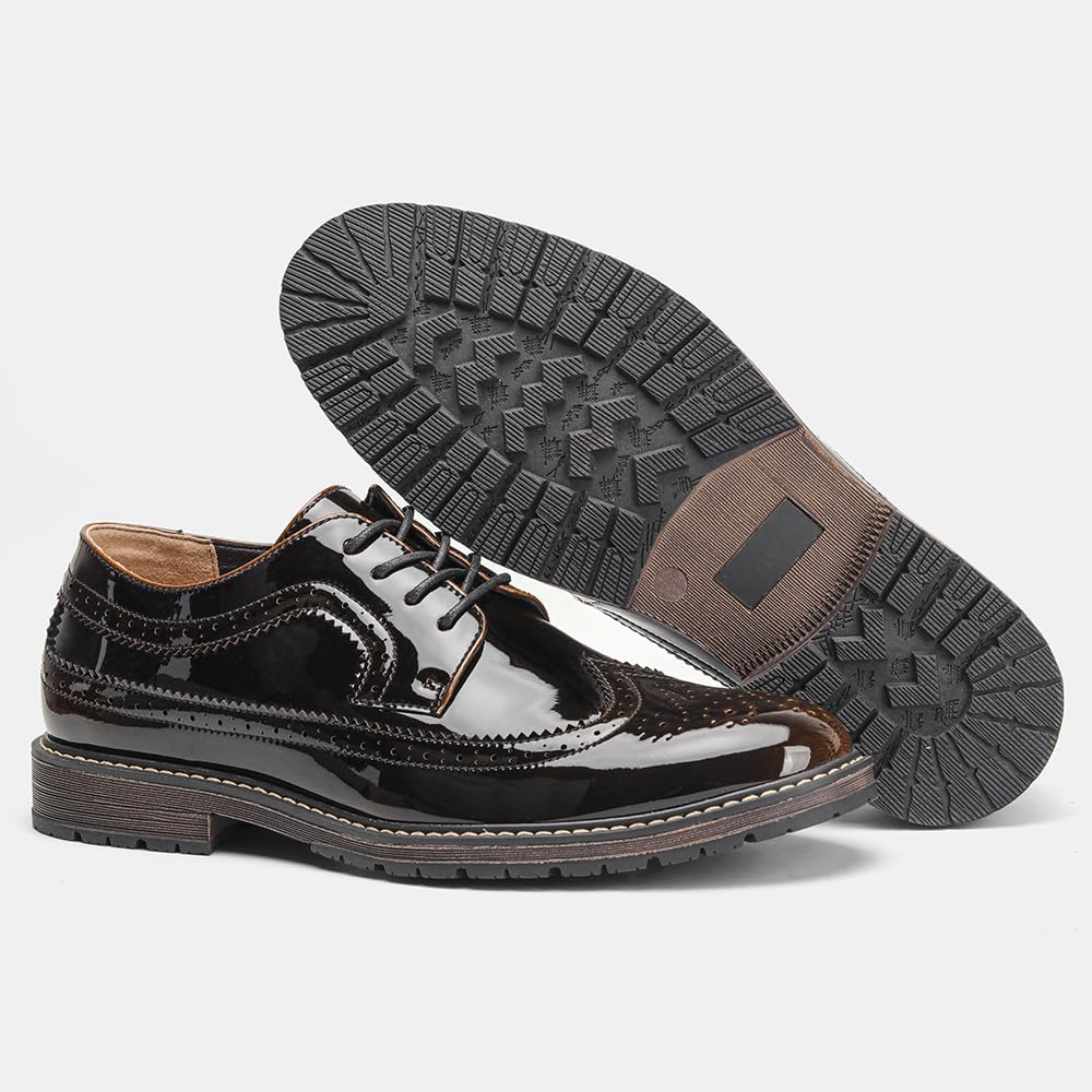 Harssidanzar Herren Classic Brogue Oxford elastische Formalschuhe KM310EU