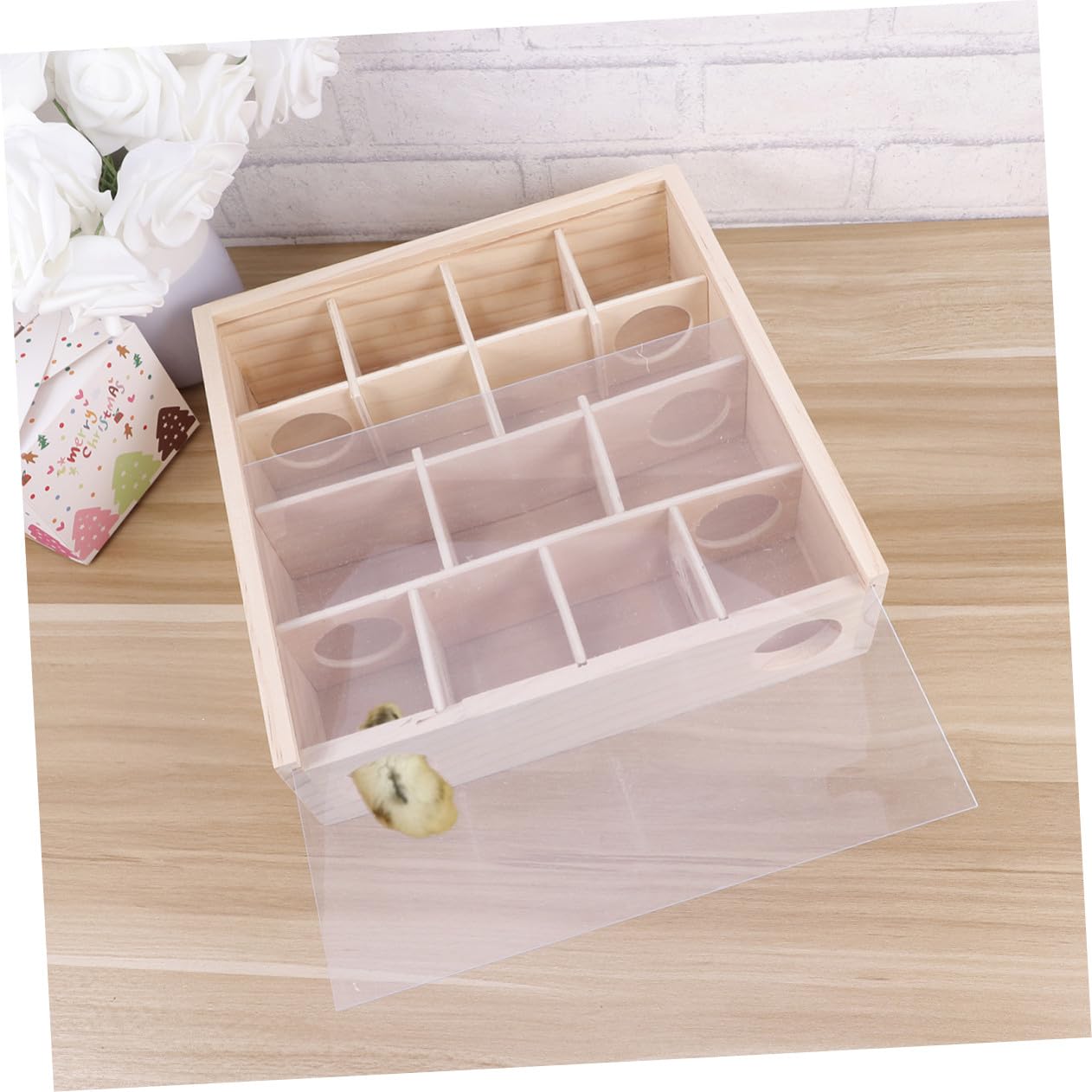 Supvox Hamster Holzlabyrinth Natürliches Holz Material Kleintier Tunnel für Kleine Hamster Käfig Zubehör Fördert Bewegung und