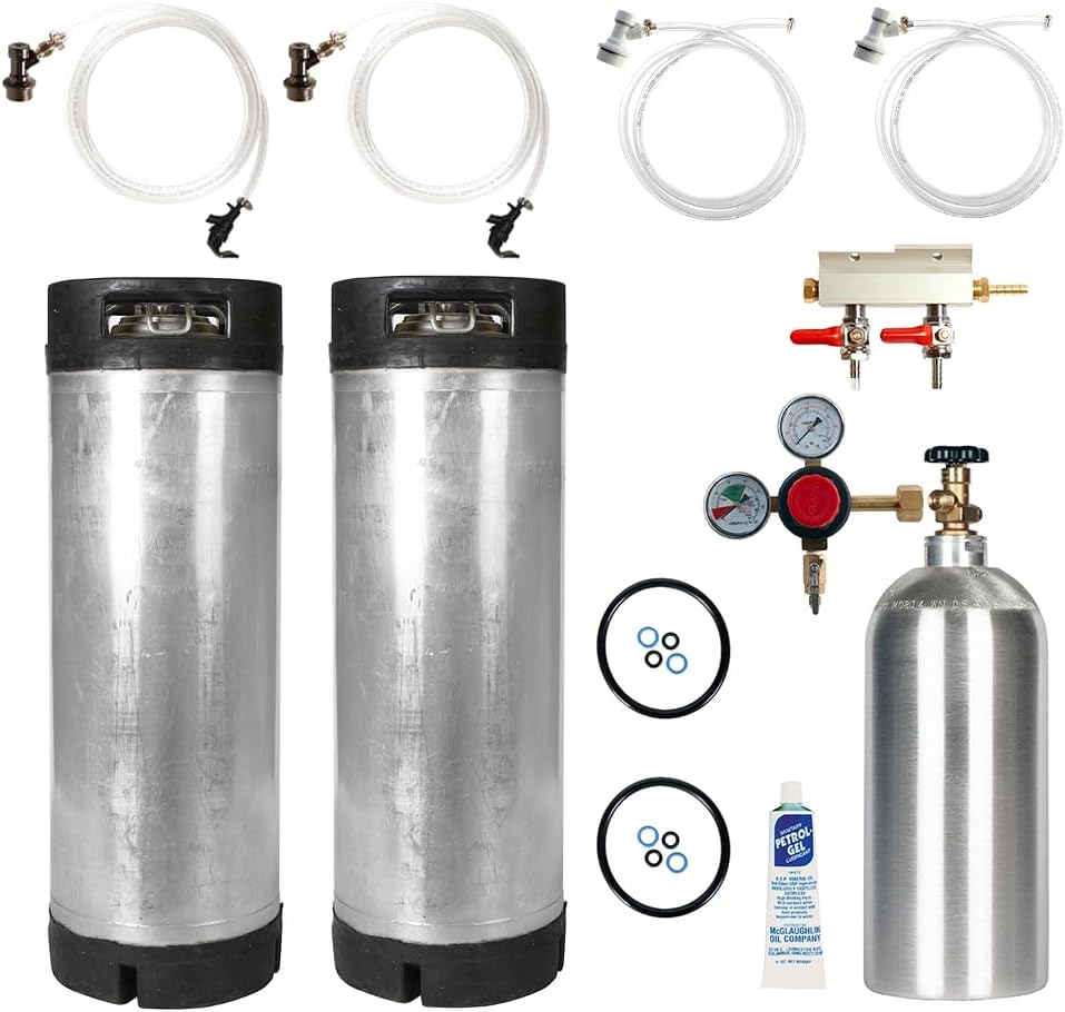 Dual Keg Kit Reconditioned 5 Gallon Ball Lock Kegs, 10 lb