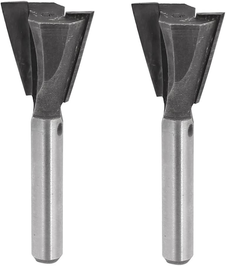 uxcell 1/4" x 3/4" Straight Shank Dovetail Router Bit Wood Cutting Tool 2 Pcs