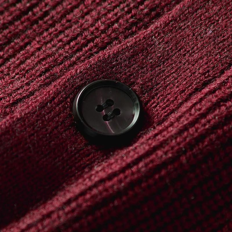 Men's Sweater Vest V-Neck Sleeveless Knitted Button Cardigan Solid Thickened Knitted Vest 6