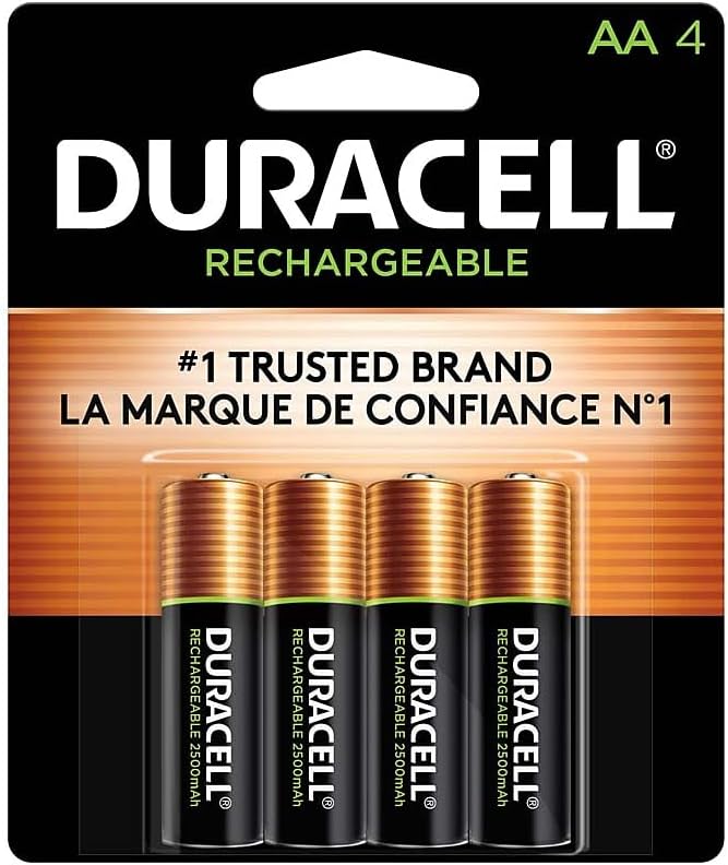 DURACELL AA NiMH Battery, Rechargeable, 4/Pack (DX1500B4N001)