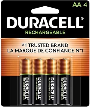DURACELL AA NiMH Battery, Rechargeable, 4/Pack DX1500B4N001