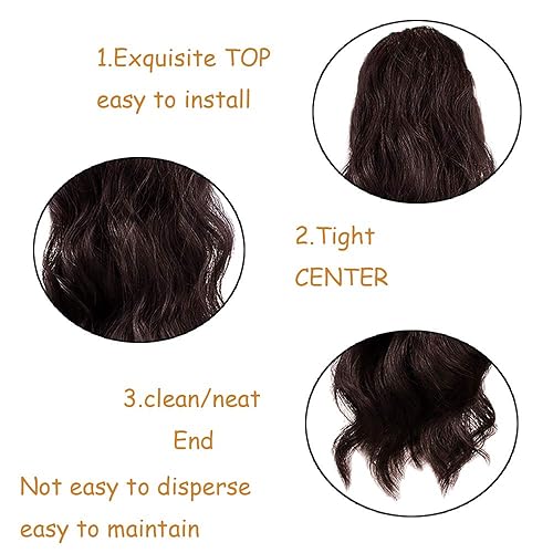 Miniatura 3 de Kethbe 24 pulgadas largo Cuerpo onda Ponytail extensión del pelo sintético, resistente al calor, cordón para envolver pelo ondulado extensiones para