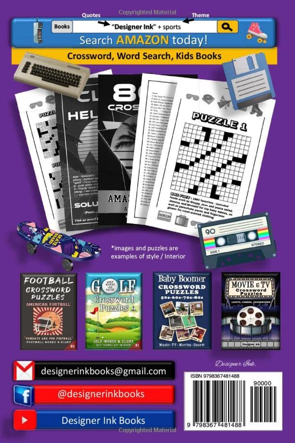 1980s Crossword Puzzles: 80s Music, TV, Movies, Sports and People image 3