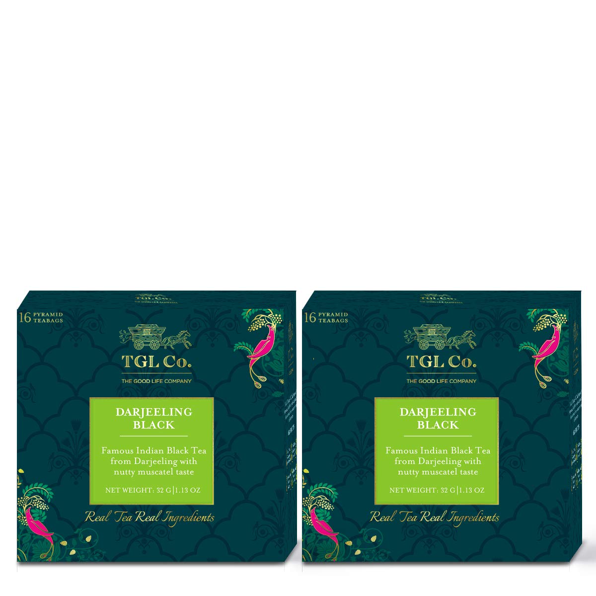 TGL Co. The Good Life Company Darjeeling Black Tea Bags, 32 Tea Bags with Nutty Muscatel Taste