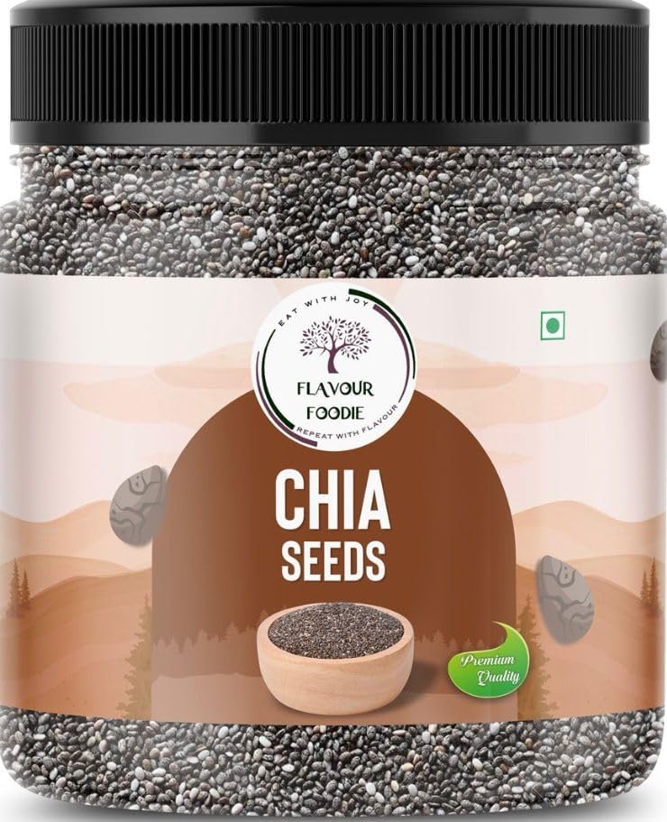 Image of Flavour Foodie Premium Chia Seeds 500 Gram |Rich in Calcium, Protein & Fibre | Beat the Heat | 100% Clean Chia Seeds for Eating | Antioxidant Rich Superfood for Smoothies, Salads & Baking
