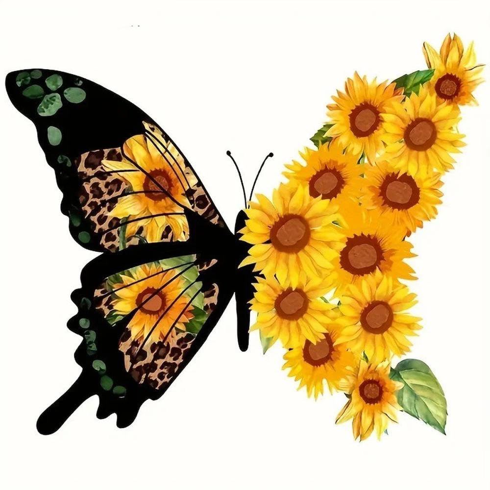 Floral Sunflower Butterfly Waterproof Car Sticker Fashion Pattern Vinyl Decal