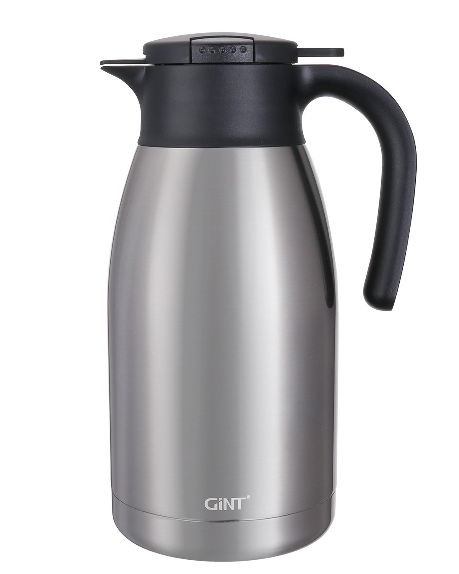 GiNT 64Oz Thermal Coffee Carafe, Insulated Stainless Steel Coffee Carafes for Keeping Hot/Double Walled Vacuum Thermal Carafe (Silver, 1.9L)