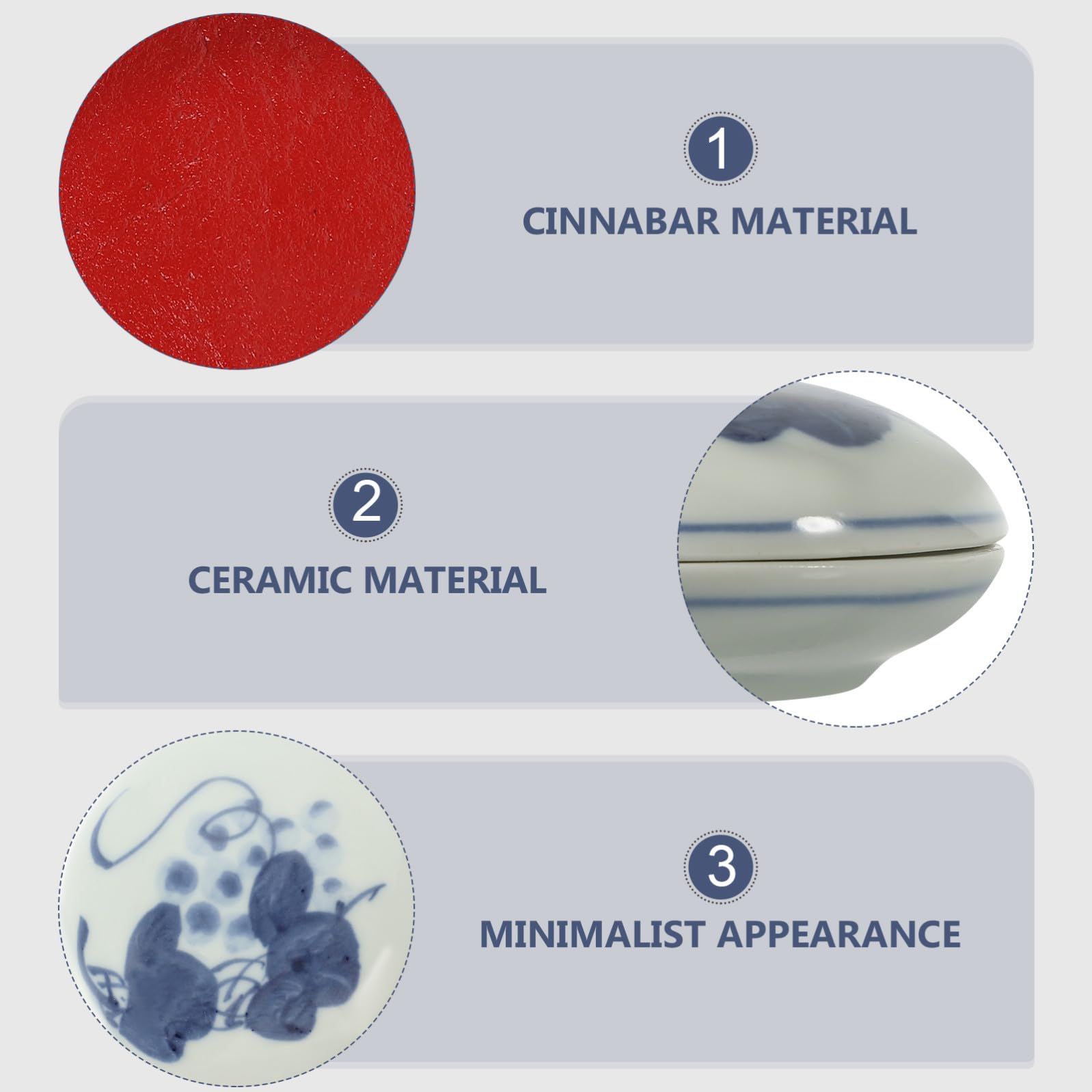 Operitacx 3pezzi Tamponi per Calligrafia Rosso con Scatola Ceramica Inchiostro per Timbri Multiuso per Pittura e