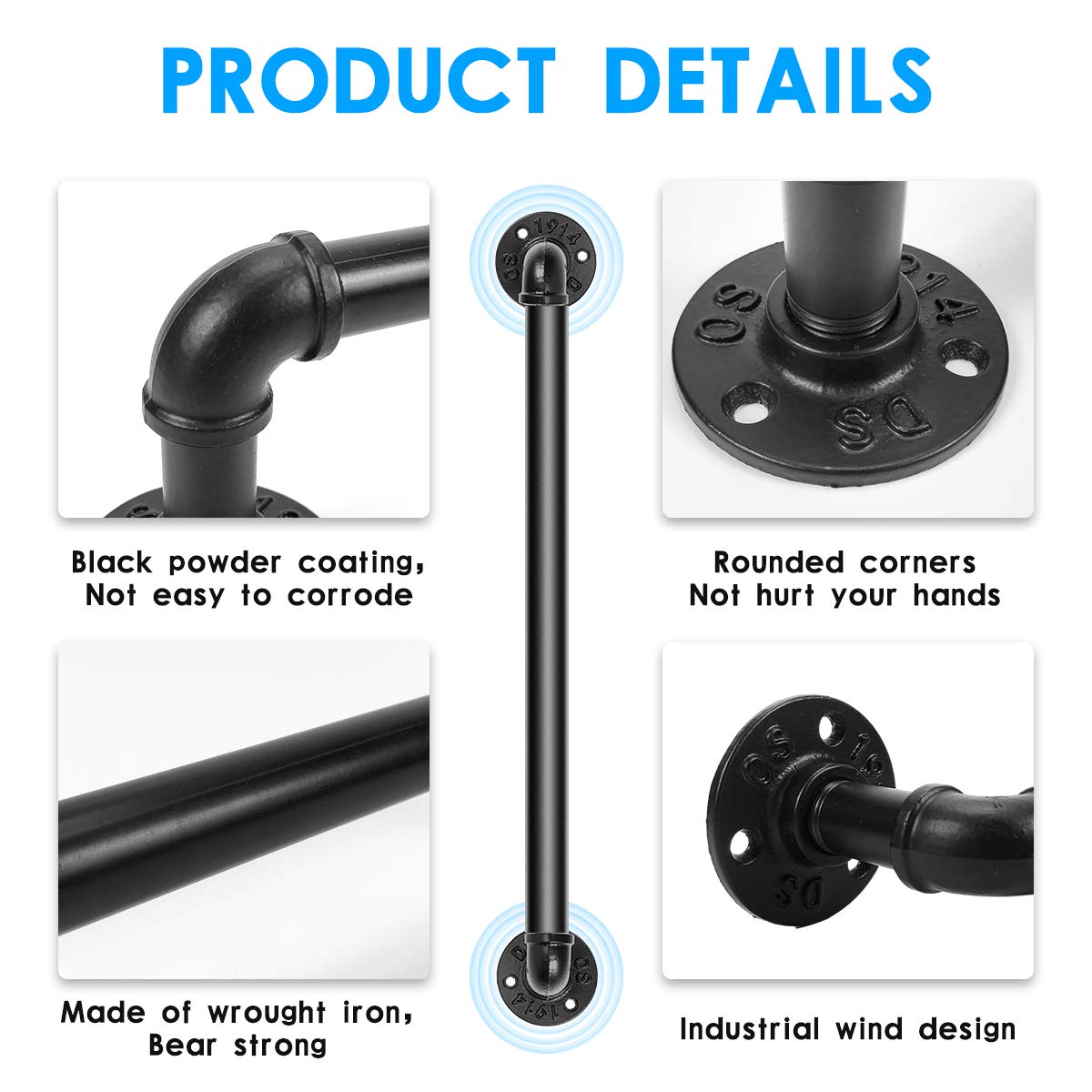 Portasciugamani Stile Industriale In Ferro - Per Bagno, Cucina E Casa - Foto 10